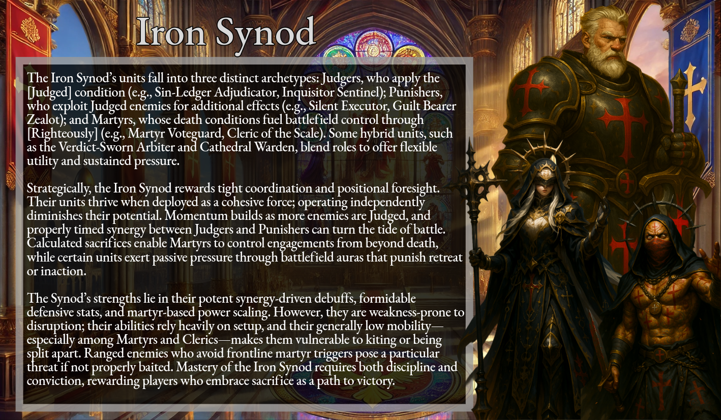 Holy Empire - Iron Synod, The Faith-forged Tribunal.